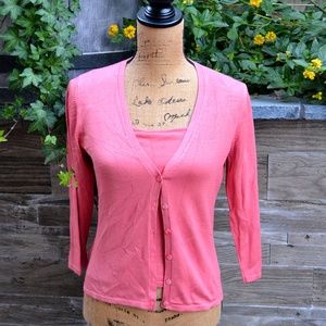 Coral 2Pc Silk Sweater Set